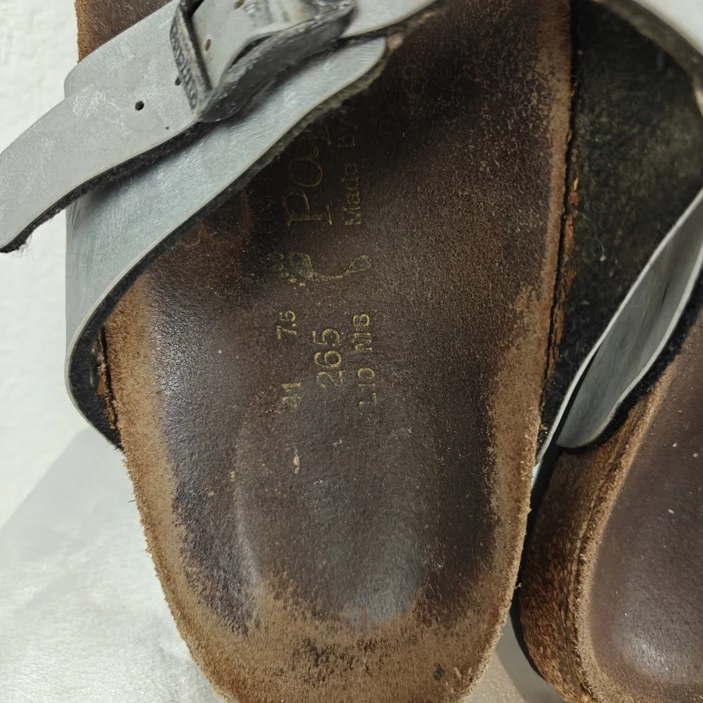 Birkenstock Silver Sandals Papillio Sydney Size 10 Women's Narrow - Picture 10 of 12